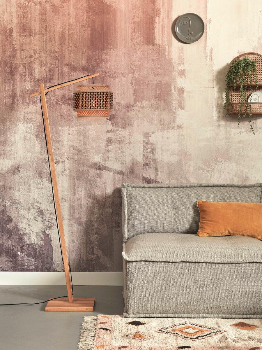 STEHLEUCHTE    - Schwarz/Naturfarben, Trend (150/31/55cm) - Good & Mojo