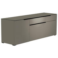 LOWBOARD Grau, Schwarz  160/58/45 cm  - Schwarz/Grau, Design, Glas/Holzwerkstoff (160/58/45cm) - Moderano