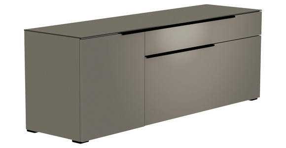 LOWBOARD  in 160/58/45 cm  - Schwarz/Grau, Design, Glas/Holzwerkstoff (160/58/45cm) - Moderano