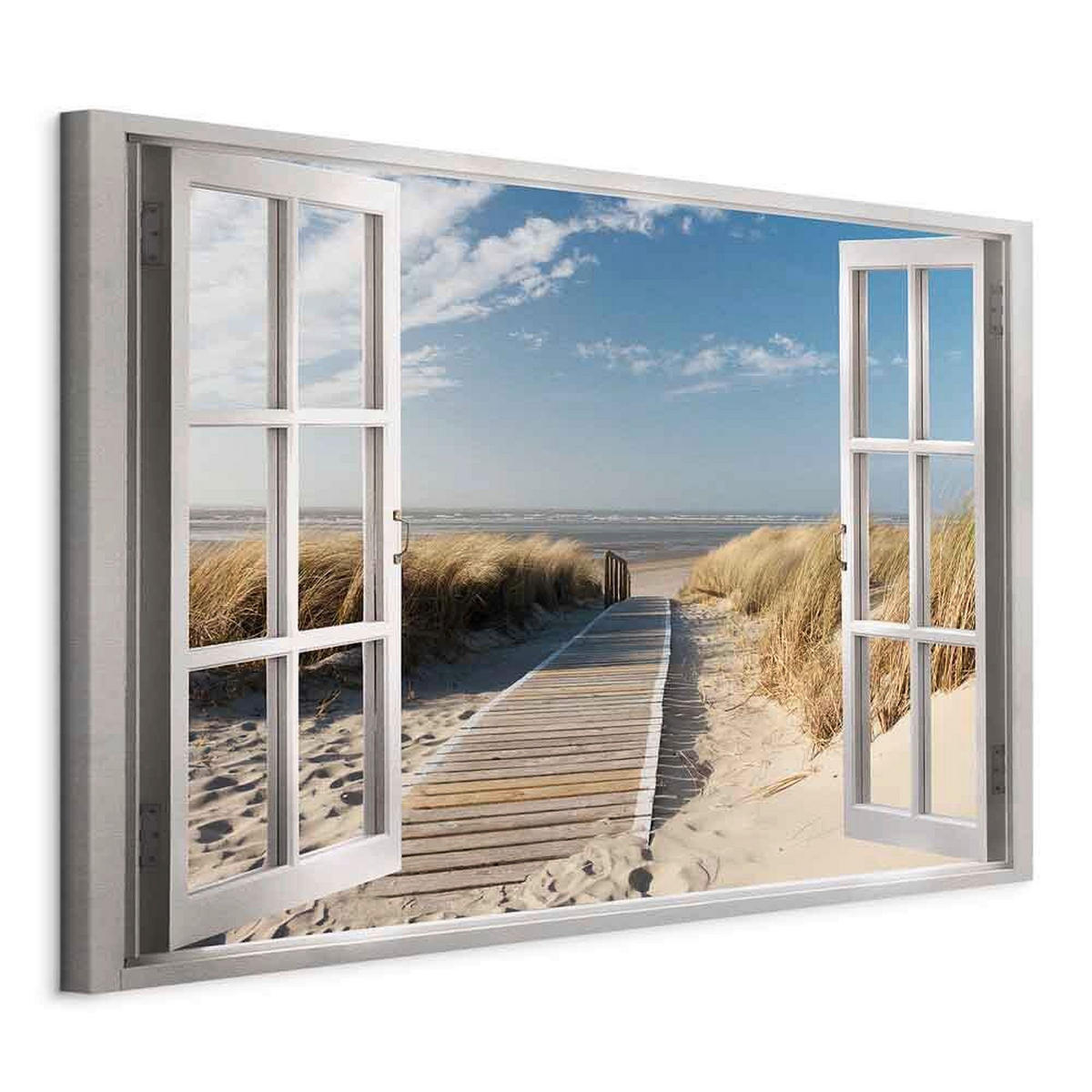 LEINWANDBILD Landschaft & Natur 90/60/1.2 cm  - Weiß/Hellblau, Basics, Holz/Textil (90/60/1.2cm) - artgeist