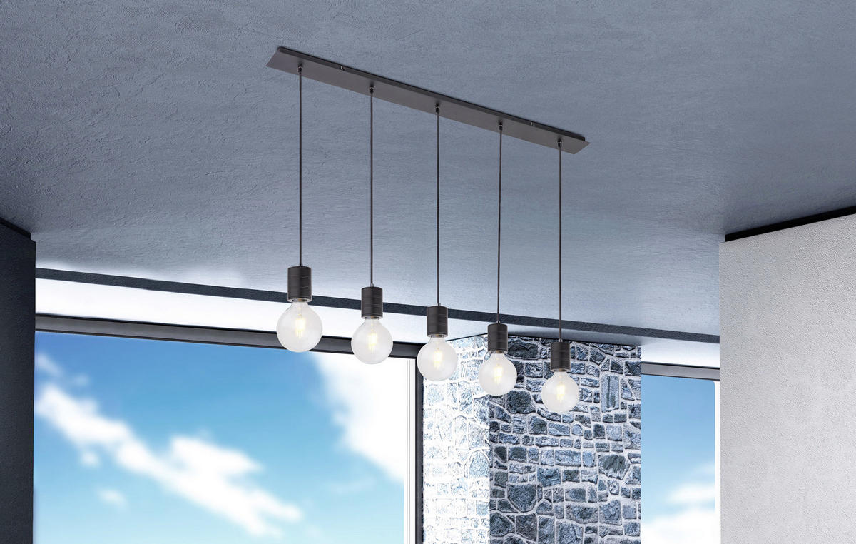 HÄNGELEUCHTE 115/10/120 cm  - Schwarz, Design, Metall (115/10/120cm) - Marama