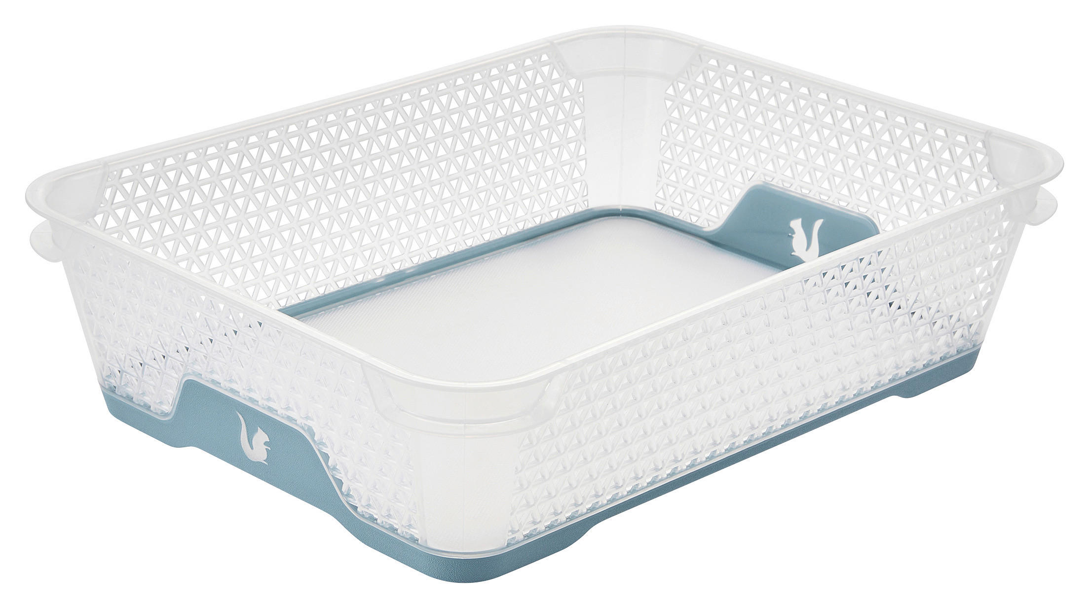 KOŠÍK NA DROBNOSTI, plast - bílá/světle modrá, Basics, plast (26,5/20/7cm)