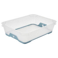 ÚLOŽNÝ KOŠÍK, plast - svetlomodrá/biela, Basics, plast (26,5/20/7cm)