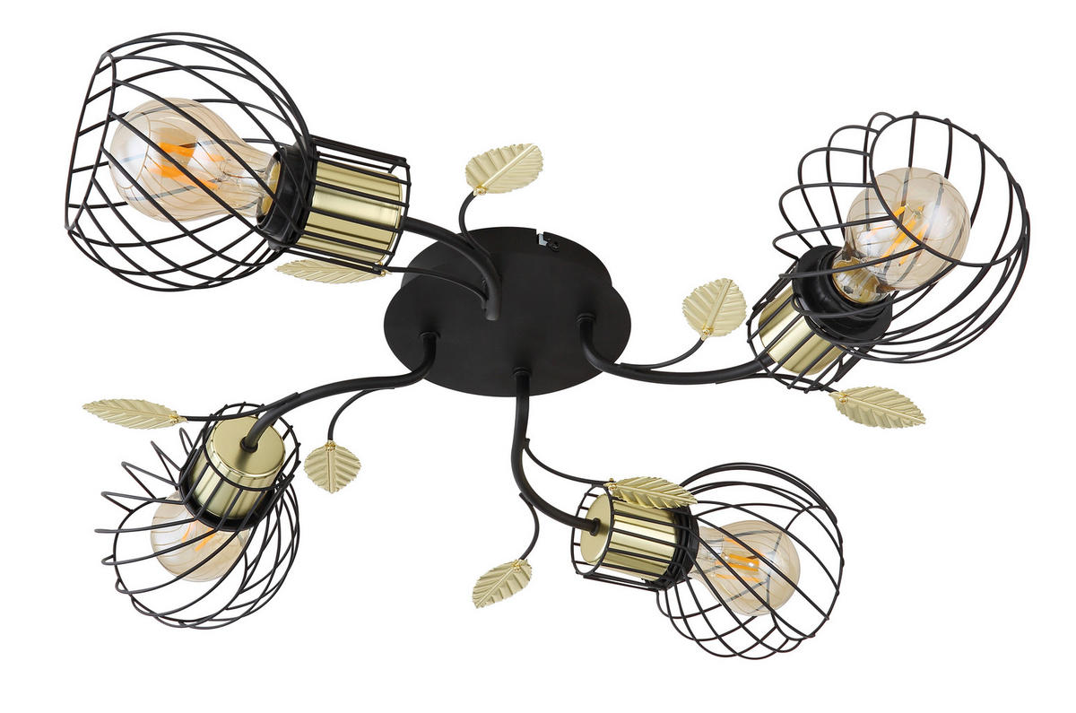 MENNYEZETI LÁMPA - fekete/sárgarézszínű, Basics, fém (58/16,5cm) - Globo