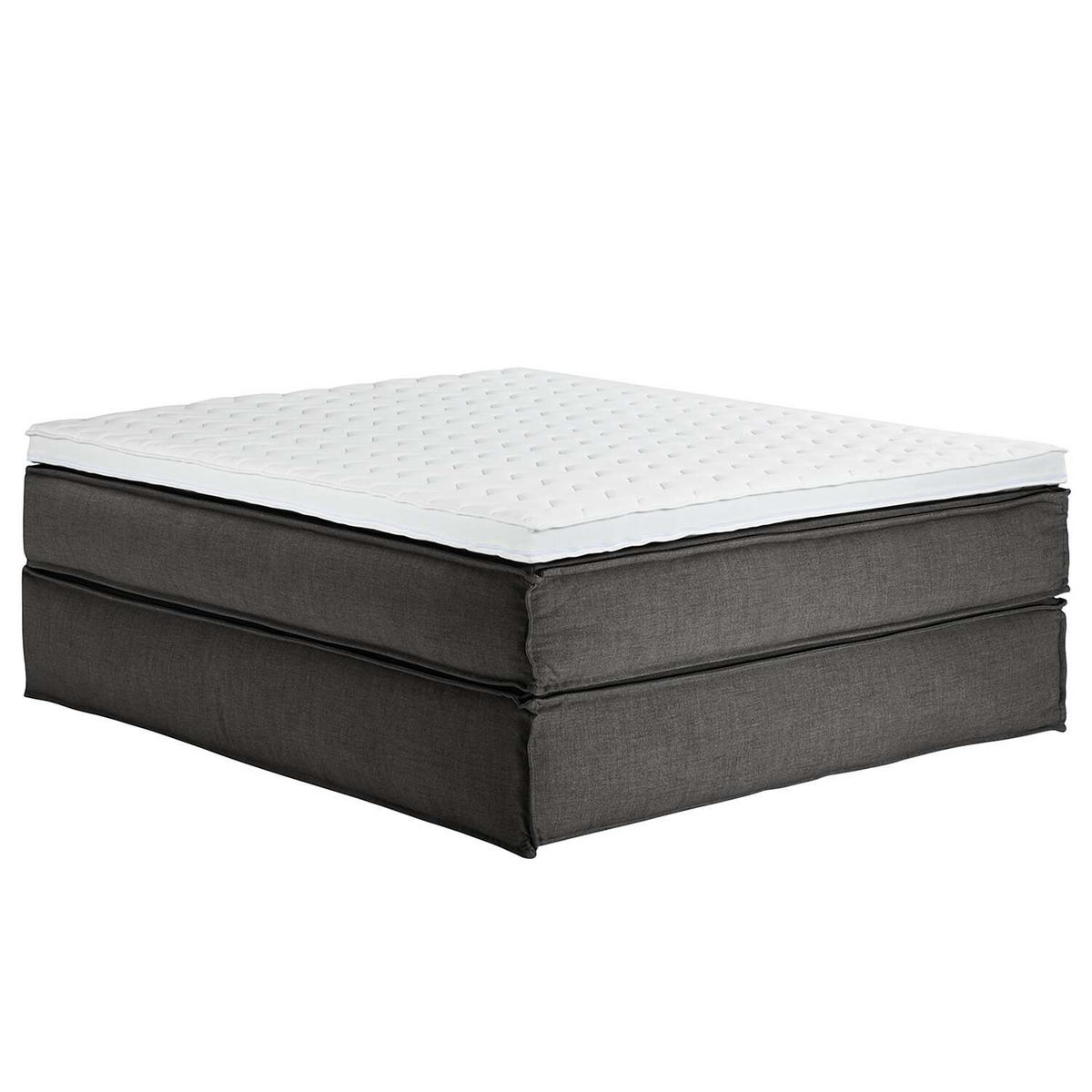 BOXSPRINGBETT 160/200 cm  in Anthrazit  - Anthrazit/Schwarz, Design, Textil (160/200cm) - home24