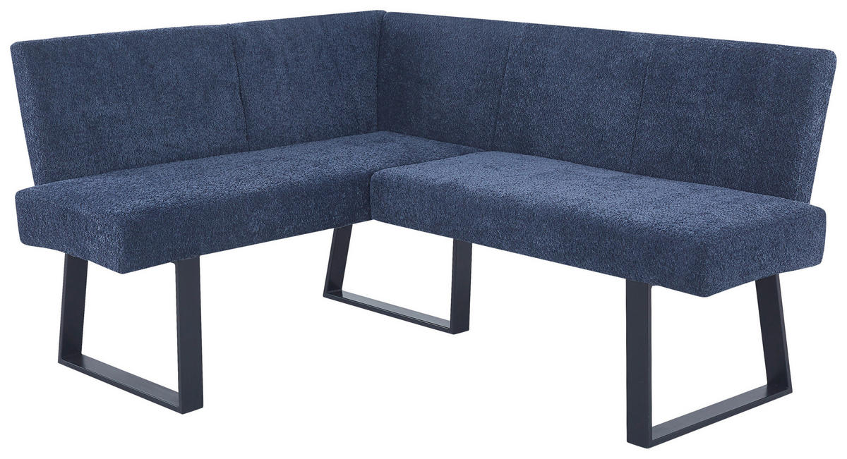 ECKBANK 130/160 cm Leinenoptik Dunkelblau   - Schwarz/Dunkelblau, KONVENTIONELL, Textil/Metall (130/160cm) - MID.YOU