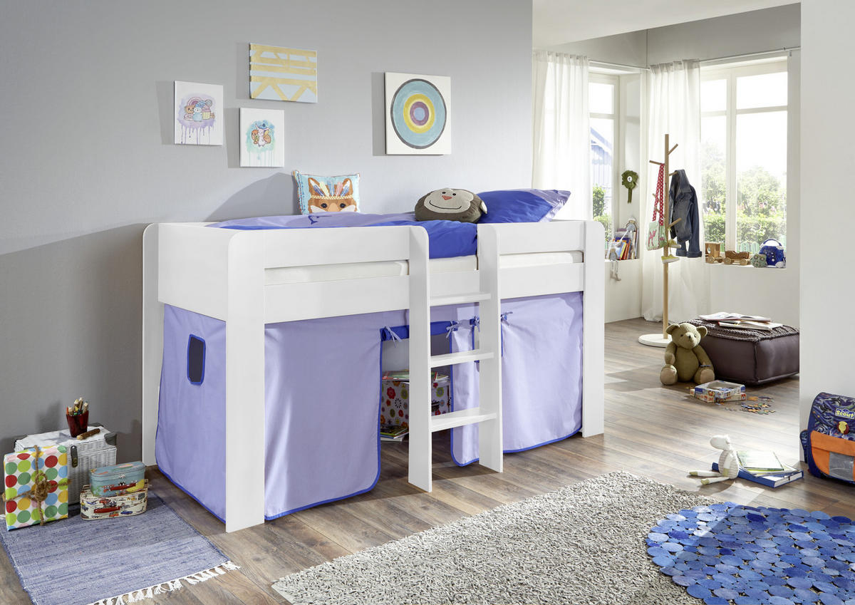 PERDELUțĂ DECORATIVĂ - albastru deschis/albastru închis, Design - MID.YOU