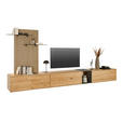 WOHNWAND  in Anthrazit, Eichefarben  403/160/50 cm  - Eichefarben/Anthrazit, Design, Glas/Holz (403/160/50cm) - Dieter Knoll