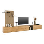 WOHNWAND  in Anthrazit, Eichefarben  403/160/50 cm  - Eichefarben/Anthrazit, Design, Glas/Holz (403/160/50cm) - Dieter Knoll