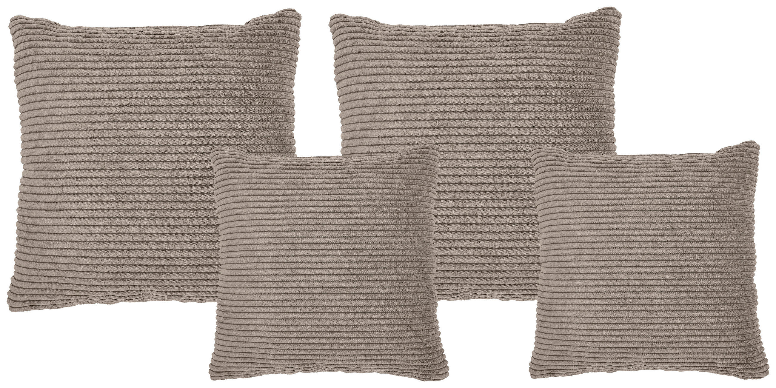 ZIERKISSENSET 4-teilig 42/53/42/53 cm  - Taupe, KONVENTIONELL, Textil (42/53/42/53cm) - Livetastic