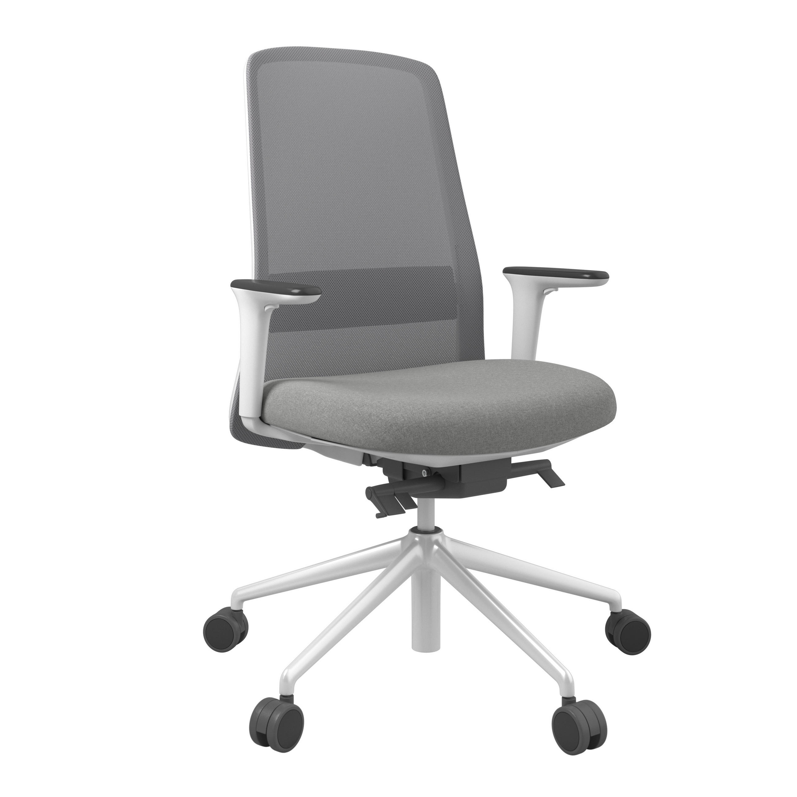 DREHSTUHL Grau, Weiß  - Weiß/Grau, MODERN, Kunststoff/Textil (70/103-115/70cm)