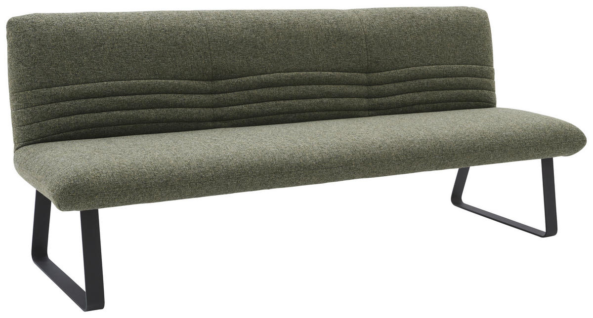 SITZBANK in Metall, Textil Dunkelgrün  - Dunkelgrün/Schwarz, Design, Textil/Metall (221/90/70cm) - Dieter Knoll