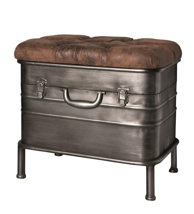 TABURE metal, tekstil  antracit, smeđa        - smeđa/antracit, Moderno, metal/tekstil (51/48/34cm) - Carryhome