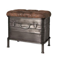 TABURE 51/48/34 cm  antracit, braon  - braon/antracit, Moderno, metal/tekstil (51/48/34cm)