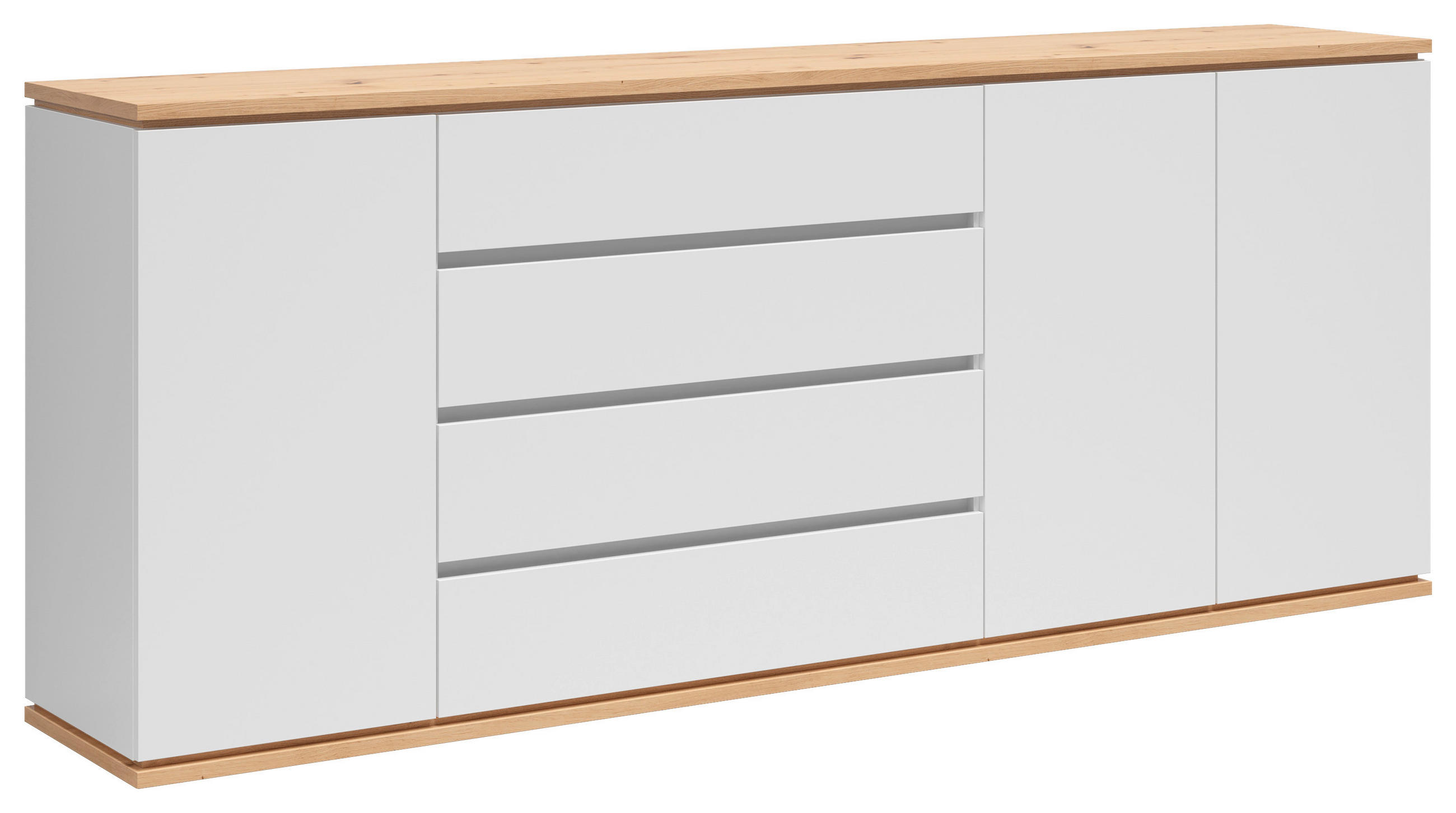 SIDEBOARD  230/81/42 cm 4 Schublade(n)  - Weiß/Eiche Artisan, MODERN, Holzwerkstoff (230/81/42cm) - Xora