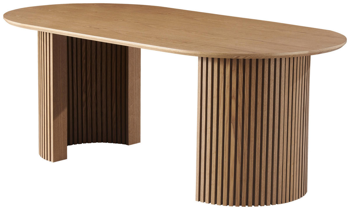 ESSTISCH Weide furniert oval Eichefarben  - Eichefarben, KONVENTIONELL, Holz/Holzwerkstoff (200/75/100cm) - MID.YOU