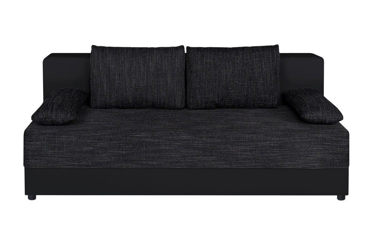 SCHLAFSOFA  mit Schlafen auf Sitzhöhe Schwarz  - Schwarz, Design, Textil (200/90/103cm) - P & B