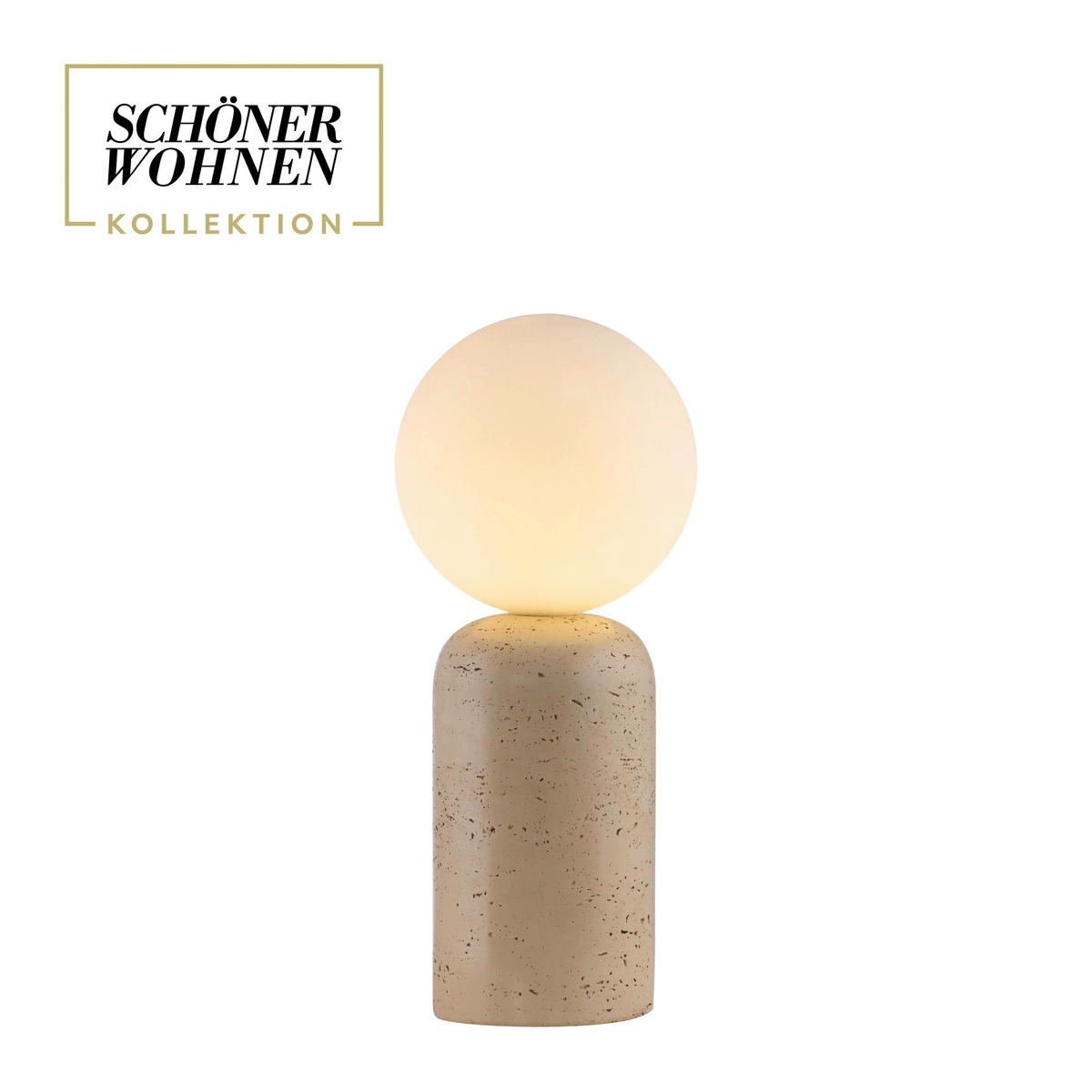 LED-TISCHLEUCHTE SW TRAVENTA 14/14/35 cm   - Creme, Design, Glas/Kunststoff (14/14/35cm) - Schöner Wohnen