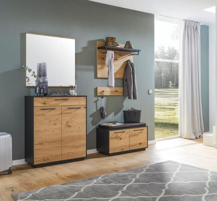 GARDEROBE  in 190/193/40 cm  - Eichefarben/Anthrazit, Design, Holz/Holzwerkstoff (190/193/40cm) - Dieter Knoll