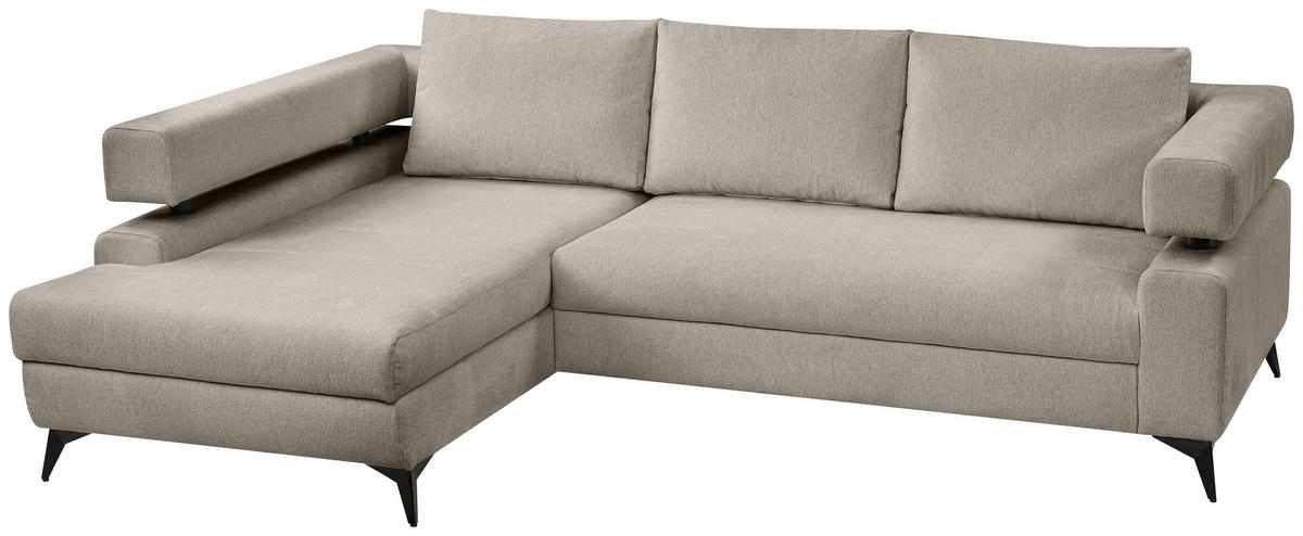 ROHOVÁ SEDAČKA, textil,  - černá, Konvenční, kov/textil (184/265cm) - Hom`in