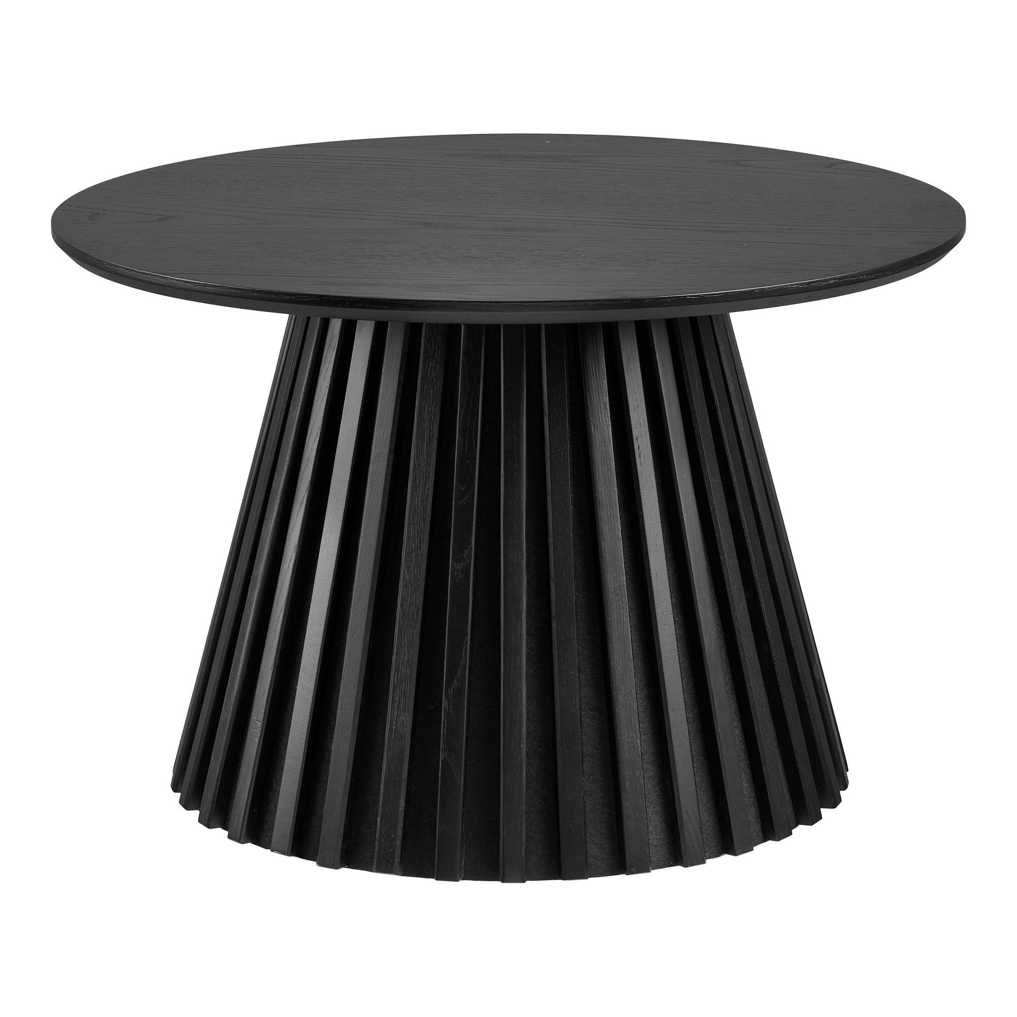 COUCHTISCH OSAKA Eiche furniert 70/70/45 cm rund Schwarz  - Schwarz, Design, Holz/Textil (70/70/45cm) - MID.YOU
