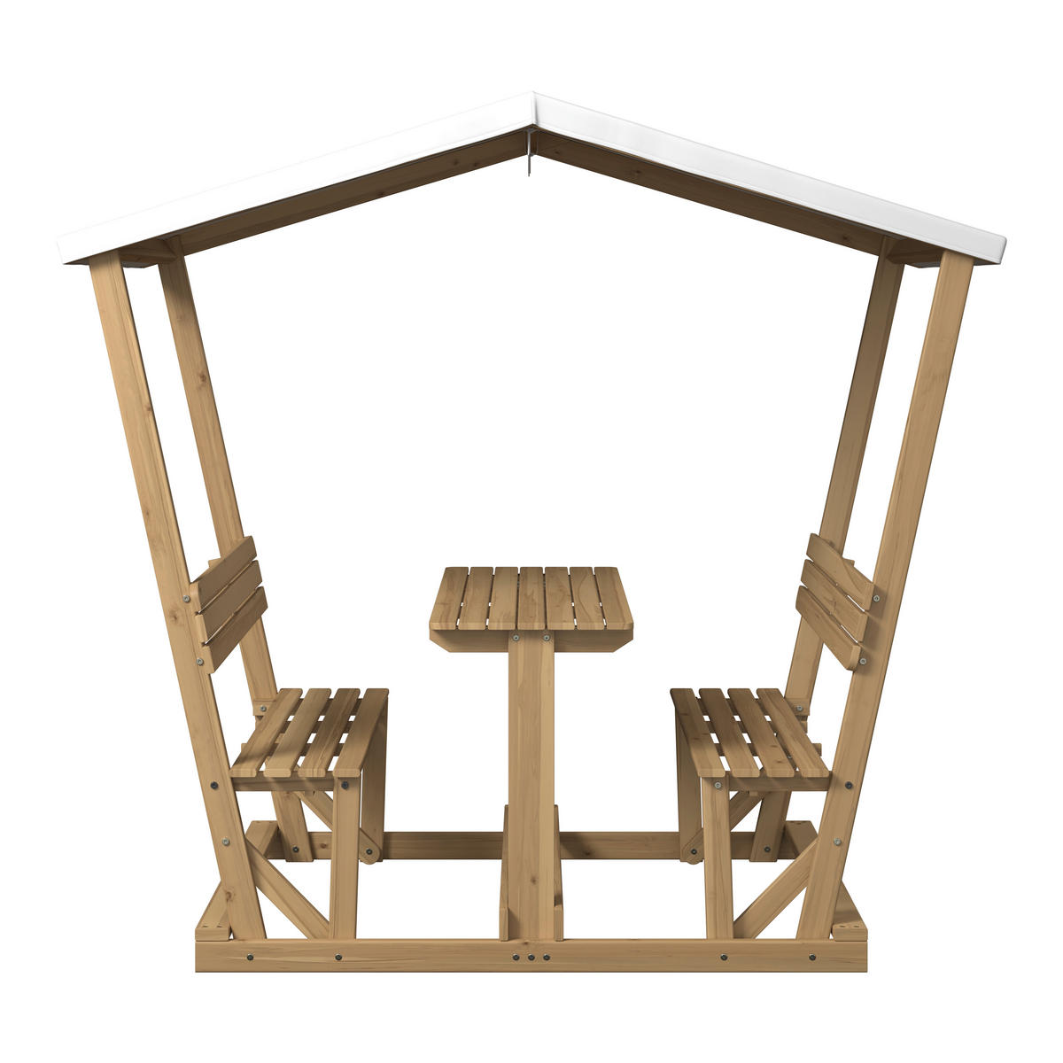 GARTENSET  - Creme/Akaziefarben, MODERN, Holz/Textil (210/183/120cm) - Ambia Garden