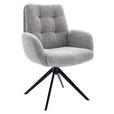 ARMLEHNSTUHL  Stoffauswahl, Typenauswahl, Sitzfläche 360° drehbar Webstoff  - Schwarz/Grau, Design, Textil/Metall (66/95/74cm) - Novel