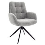ARMLEHNSTUHL  Stoffauswahl, Typenauswahl, Sitzfläche 360° drehbar Webstoff  - Schwarz/Grau, Design, Textil/Metall (66/95/74cm) - Novel