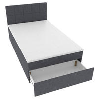 BOXBETT 120/200 cm,  in Blau, Matratze, Topper, Bettschublade, H3 = fest  - Blau/Schwarz, KONVENTIONELL, Kunststoff/Textil (120/200cm) - Boxxx