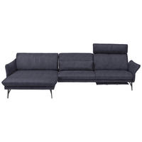 ECKSOFA in Lederlook Blau, Grau  - Blau/Anthrazit, Design, Textil/Metall (174/330cm) - Himolla