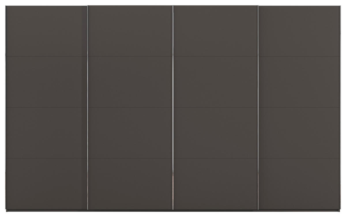 SCHWEBETÜRENSCHRANK 361/235/68 cm 4-türig Graphitfarben  - Chromfarben/Graphitfarben, Design, Holzwerkstoff/Metall (361/235/68cm) - Novel