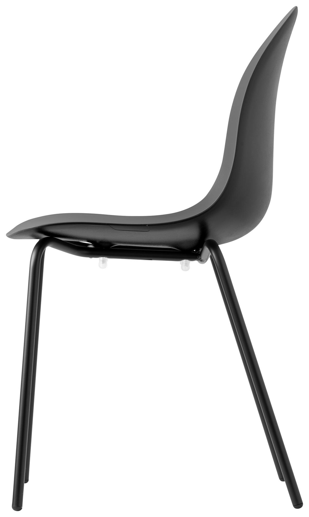 GARTENSTUHL-SET Edelstahl Schwarz  - Schwarz, Basics, Kunststoff/Metall (53,5/83/52,5cm) - Connubia 