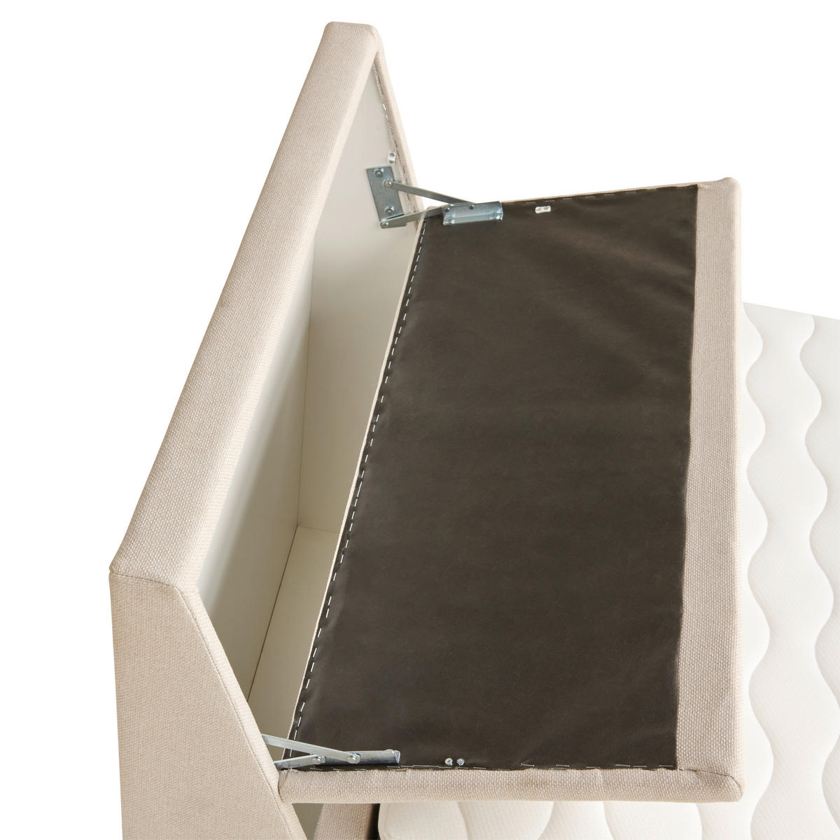 BOXSPRINGBETT 100/200 cm  in Creme  - Creme/Schwarz, Modern, Holz/Textil (100/200cm) - MID.YOU