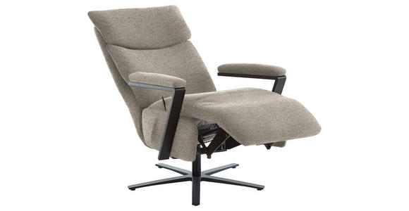 RELAXSESSEL in Textil Beige - Beige/Schwarz, Design, Textil/Metall (68/117/85cm) - Cantus
