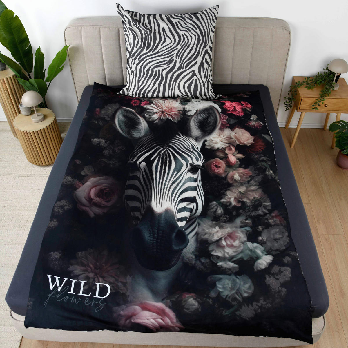 JUGENDBETTWÄSCHE Wild Flowers Renforcé 135/200 cm  - Multicolor, Design, Textil (135/200cm) - Herding
