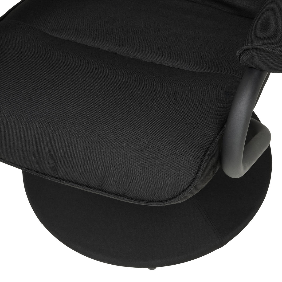 RELAXAČNÍ KŘESLO S TABURETEM, textil, černá - černá, Moderní, kov/textil (68/96.5/76cm) - P & B