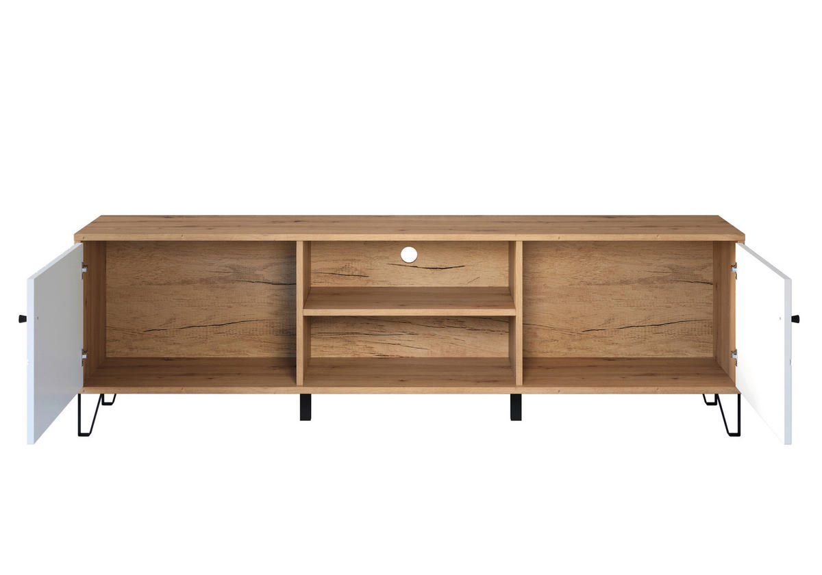 LOWBOARD TOUCH  183/56/40 cm  - Schwarz/Weiß, Design, Holzwerkstoff/Kunststoff (183/56/40cm) - MID.YOU