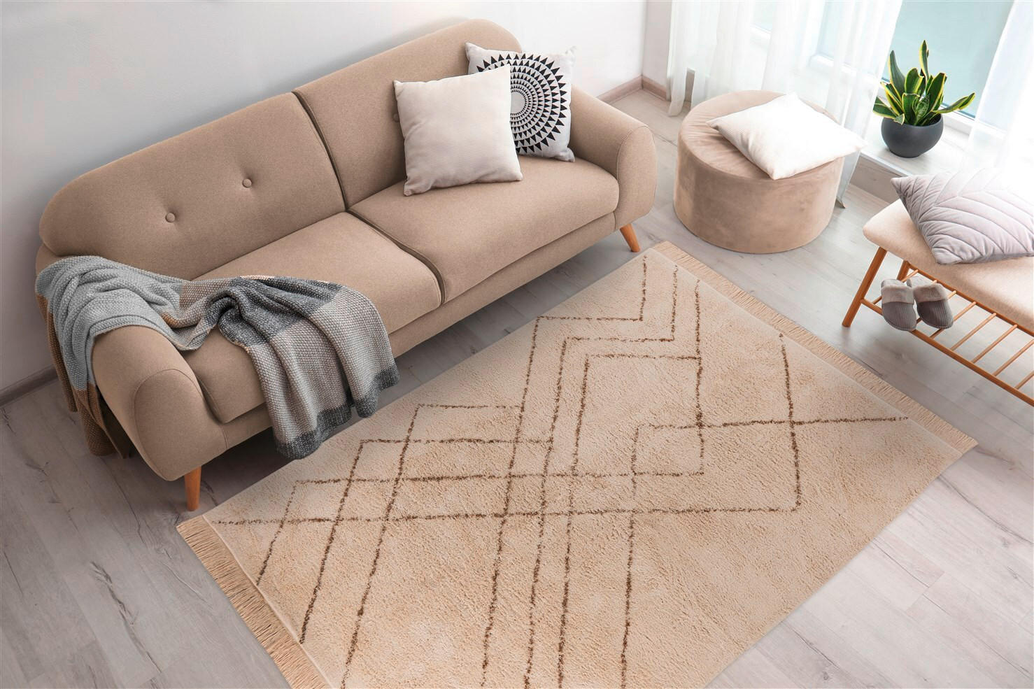 TEPPICH 80/150 cm Mylen 425 Creme / Braun  - Creme/Braun, KONVENTIONELL, Textil (80/150cm)
