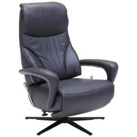 RELAXSESSEL Leder Schwarz  - Schwarz, Design, Leder/Metall (75/106/88cm) - Dieter Knoll