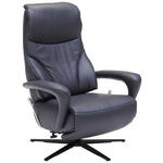 RELAXSESSEL in Leder Schwarz  - Schwarz, Design, Leder/Metall (75/106/88cm) - Dieter Knoll