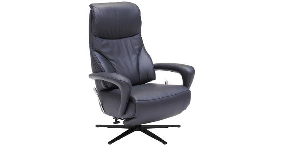 RELAXSESSEL in Leder Schwarz  - Schwarz, Design, Leder/Metall (75/106/88cm) - Dieter Knoll