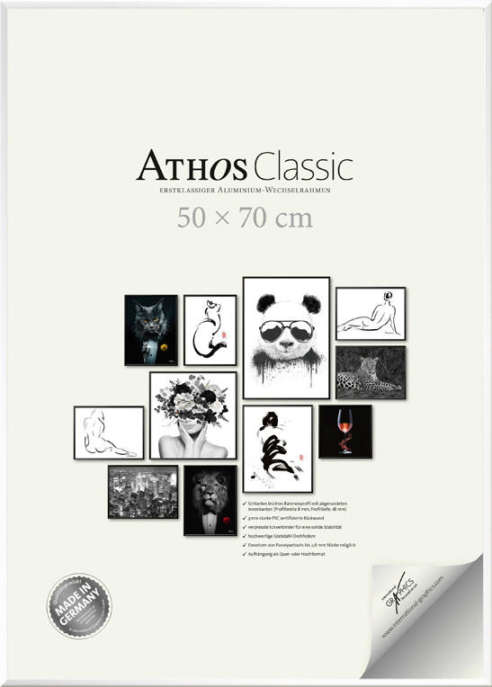 BILDERRAHMEN - Weiß Hochglanz, Basics, Papier/Holzwerkstoff (50/70/1,8cm)
