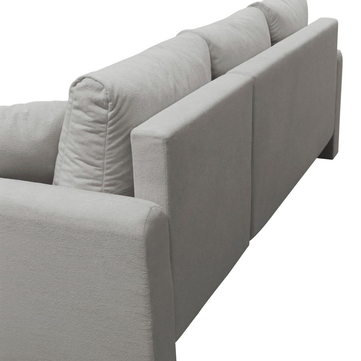 ECKSOFA STERN Taupe Bouclé Zierkissen, Rückenkissen, Bettkasten  - Taupe/Schwarz, Design, Kunststoff/Textil (207/152cm) - MID.YOU