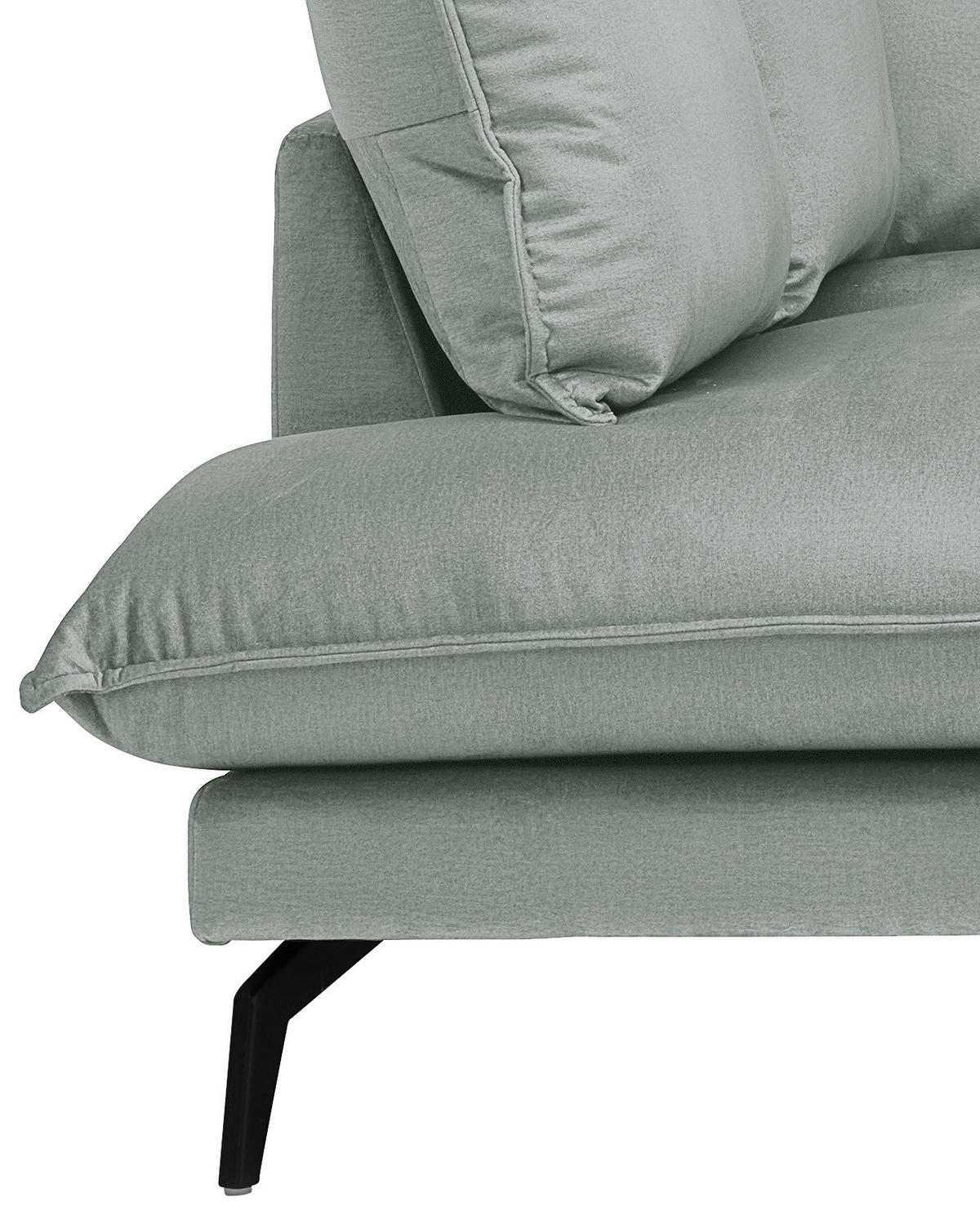 HÖRNSOFFA i sammet ljusgrå  - ljusgrå/svart, Design, metall/textil (200/241cm) - Carryhome