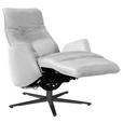 RELAXSESSEL in Leder Hellgrau  - Anthrazit/Hellgrau, Design, Leder/Metall (71/114/84cm) - Johann Jakob