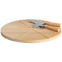 PIZZASET  - Hellbraun/Grau, Trend, Holz/Metall (35,5cm)