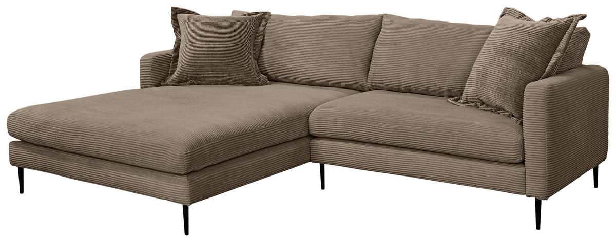 KUTNA GARNITURA tekstil  smeđa   - crna/smeđa, Design, tekstil/metal (193/268cm) - P & B