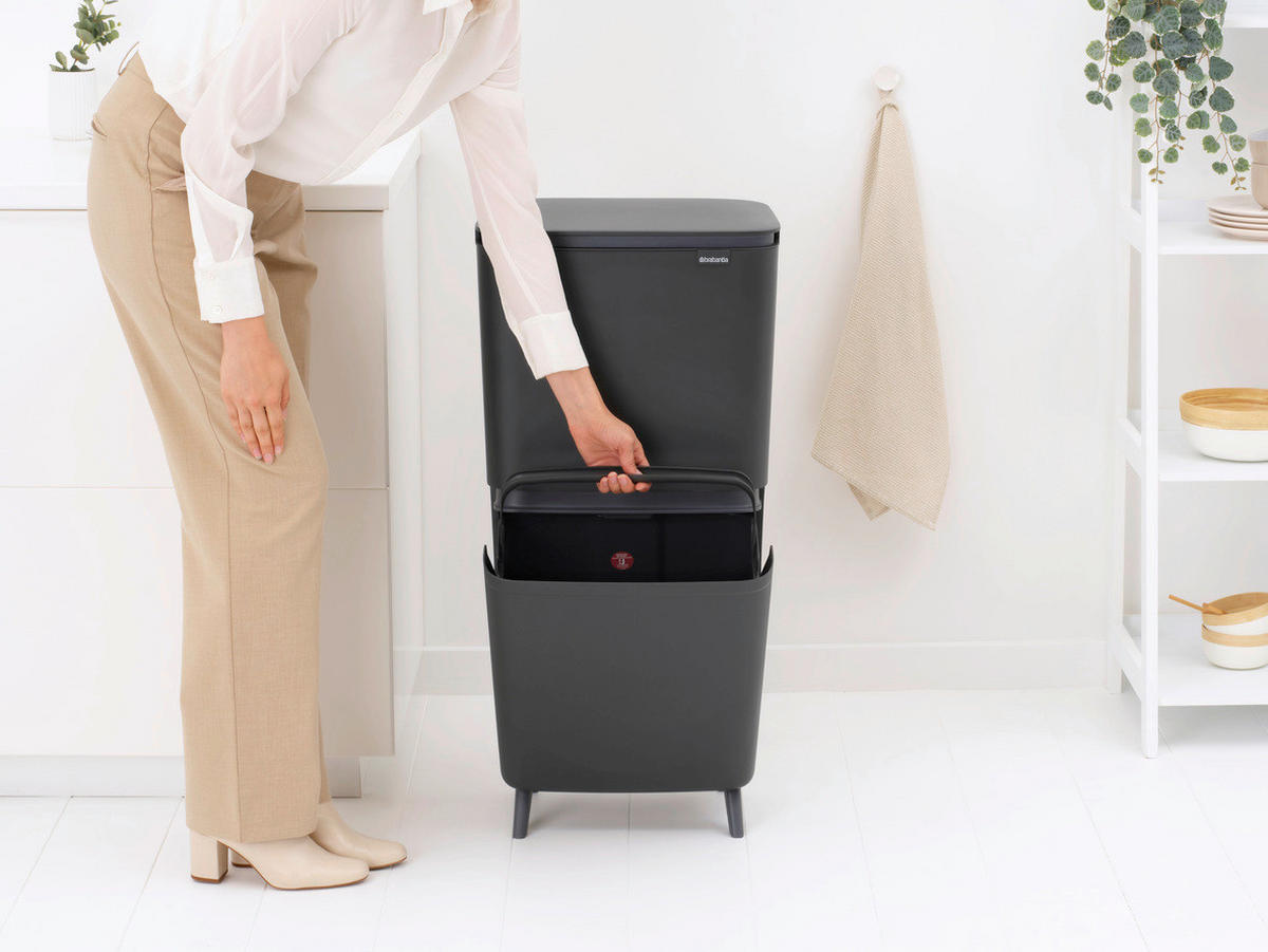 ODPADKOVÝ KOŠ  20+25 l - tmavě šedá, Basics, plast (28/88,3/41,9cm) - Brabantia
