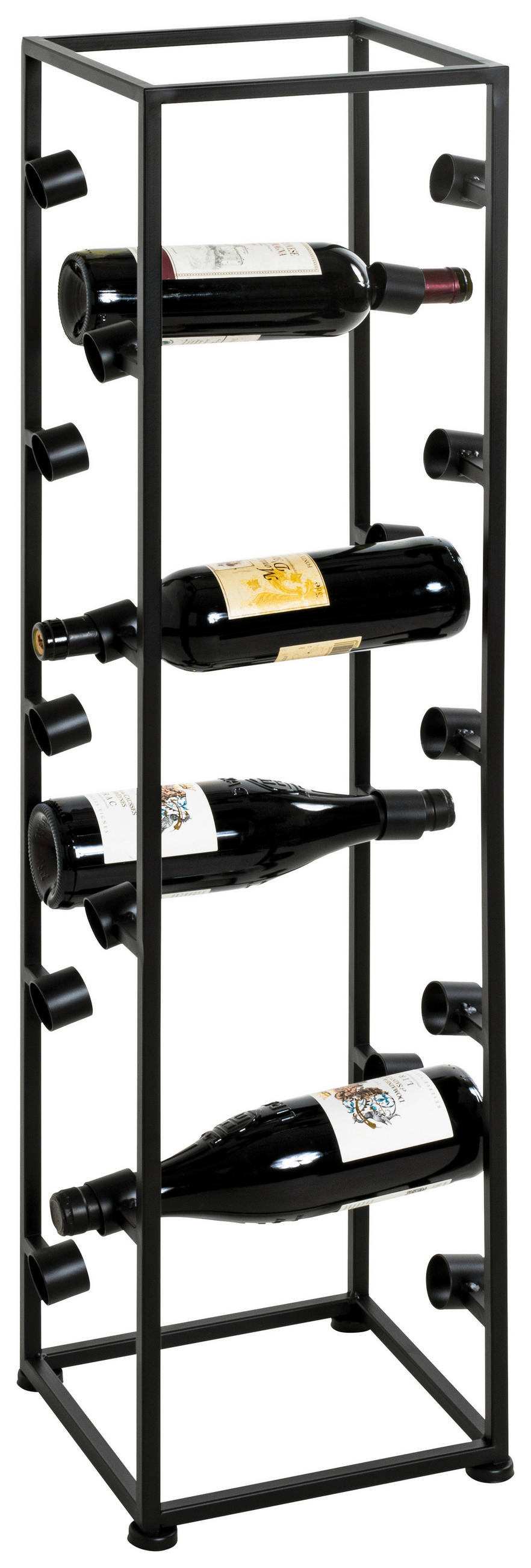 WEINREGAL  - Schwarz, Design, Kunststoff/Metall (26/104/24cm)