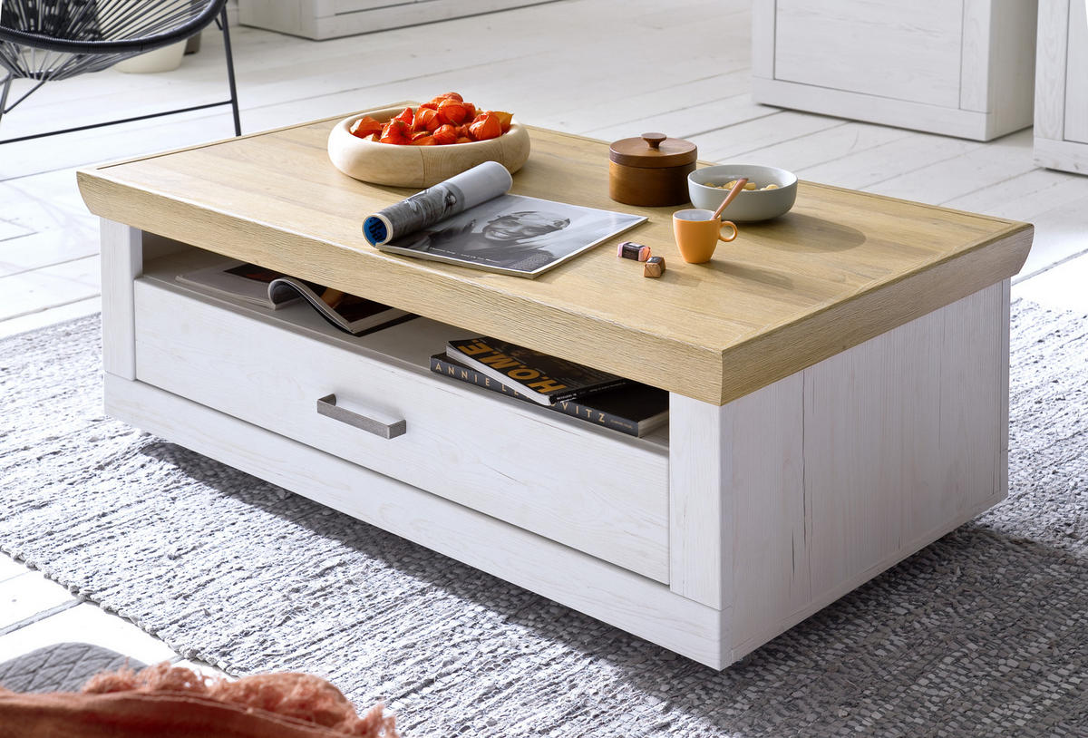 COUCHTISCH in Holzwerkstoff 115/65/44 cm  - Eichefarben/Graphitfarben, Design, Holzwerkstoff/Metall (115/65/44cm) - MID.YOU